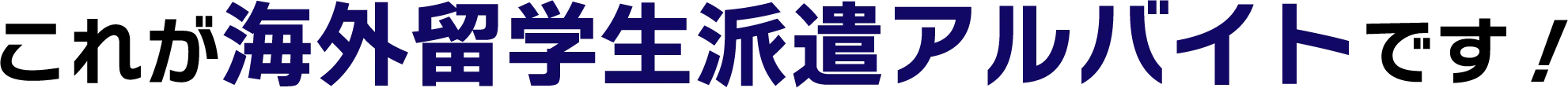 これが海外留学生派遣アルバイトです!